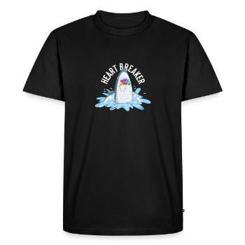 Saint-Valentin Requin Heartbreaker Drôle de cœurs Requins - T-shirt Premium bio Homme - noir - Devant - Nico (187cm)