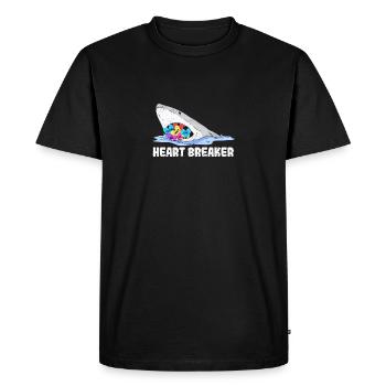 Saint-Valentin Requin Heartbreaker Drôle de cœurs Requins - T-shirt Premium bio Homme - noir - Devant - Nico (187cm)