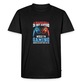 not disturb While Gaming - T-shirt Premium bio Homme - noir - Devant - Nico (187cm)