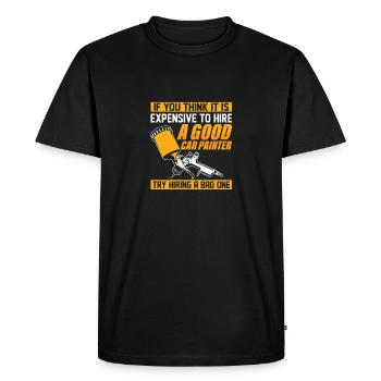 Il est coûteux d’embaucher un bon peintre de voiture peintre - T-shirt Premium bio Homme - noir - Devant - Nico (187cm)