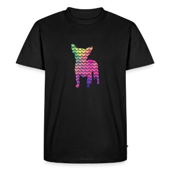 Heart Dog Lovers Chihuahua Puppy Saint-Valentin - T-shirt Premium bio Homme - noir - Devant - Nico (187cm)