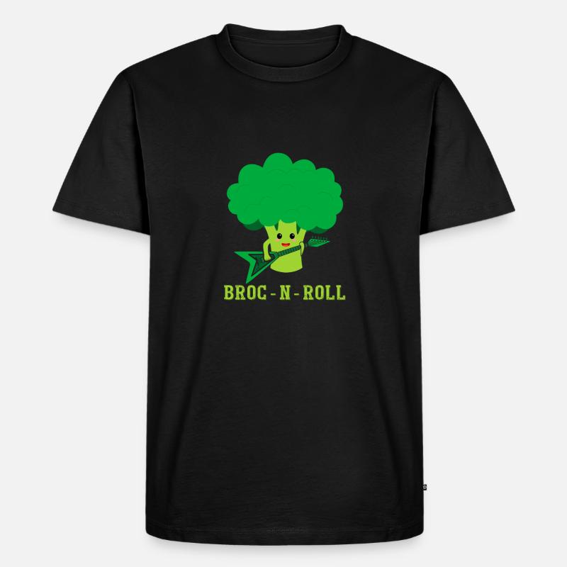 Broc n Roll Broccoli Vegetable - Männer Premium Bio T-Shirt - Schwarz