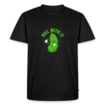 Dill With It Pickle Cucumber - Men's Premium Organic T-Shirt - black - Front - Nico (187cm)