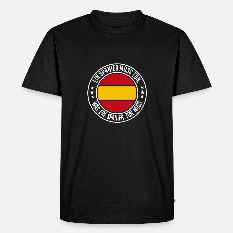 Ein Spanier muss tun - Männer Premium Bio T-Shirt - Schwarz