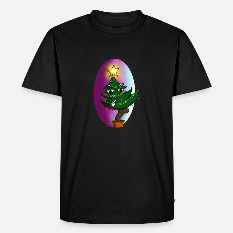 Weihnachtsbaum - Männer Premium Bio T-Shirt - Schwarz