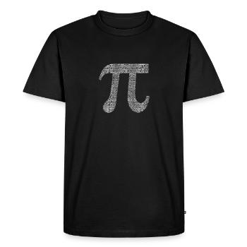 10000 digits Pi Day sign Math Lover Math - Men's Premium Organic T-Shirt - black - Front - Nico (187cm)