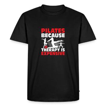 Pilates parce que la thérapie est coûteuse Exercice Fitn - T-shirt Premium bio Homme - noir - Devant - Nico (187cm)