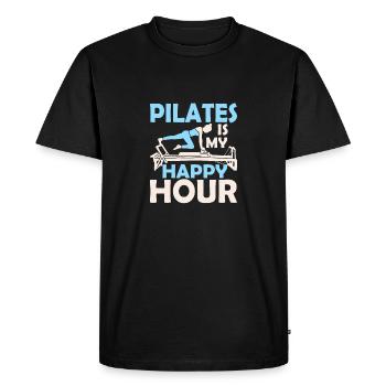 Le Pilates est mon happy hour Exercice Fitness - T-shirt Premium bio Homme - noir - Devant - Nico (187cm)