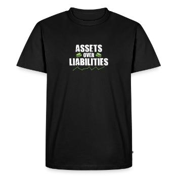 Assets Over Liabilities Funny Accounting CPA Funny - Men's Premium Organic T-Shirt - black - Front - Nico (187cm)