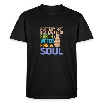 L’art de la poterie rendu réel à partir de la terre, de l’eau, du feu et ainsi de suite - T-shirt Premium bio Homme - noir - Devant - Nico (187cm)