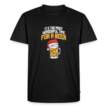 Le moment le plus merveilleux pour une bière Retro Ugly Christma - T-shirt Premium bio Homme - noir - Devant - Nico (187cm)