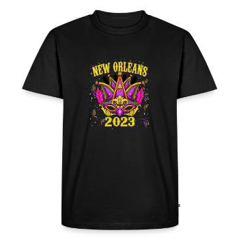 Festival du Mardi Gras de la Nouvelle-Orléans 2023 - T-shirt Premium bio Homme - noir - Devant - Nico (187cm)