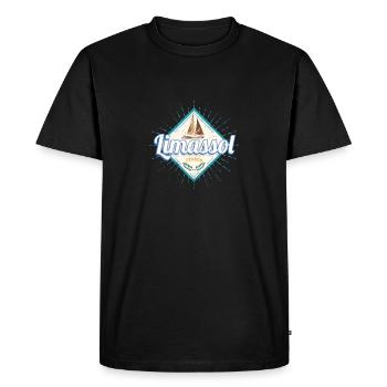 Limassol City Chypre Retro Voilier Vintage - T-shirt Premium bio Homme - noir - Devant - Nico (187cm)