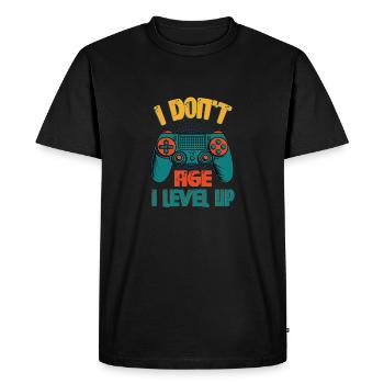 I DON’T AGE I LEVEL UP - Gaming - Men's Premium Organic T-Shirt - black - Front - Nico (187cm)