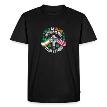 Drapeau irlando-américain Celtic Cross Lust - T-shirt Premium bio Homme - noir - Devant - Nico (187cm)