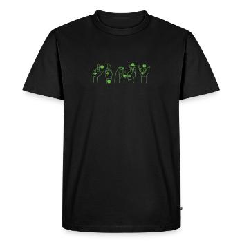 Langue des signes porte-bonheur Sourd St Patrick Day Irish - T-shirt Premium bio Homme - noir - Devant - Nico (187cm)