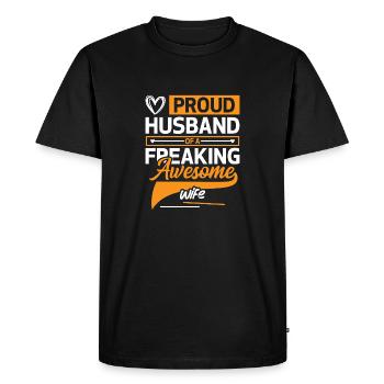 Proud Husband of a Freaking Awesome Wife Holiday - Men's Premium Organic T-Shirt - black - Front - Nico (187cm)