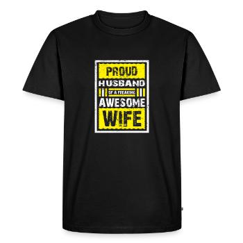 Proud Husband of a Freaking Awesome Wife Health - Men's Premium Organic T-Shirt - black - Front - Nico (187cm)