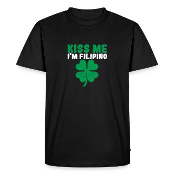Embrasse-moi Je suis philippin irlandais St Patrick’s Day - T-shirt Premium bio Homme - noir - Devant - Nico (187cm)