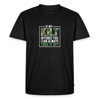 Quand mon kilt t’offense drôle de Saint-Patrick - T-shirt Premium bio Homme - noir - Devant - Nico (187cm)