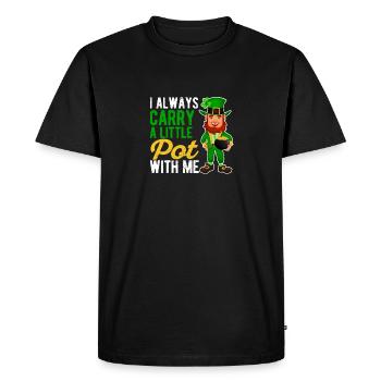 J’ai toujours un petit pot d’irlandais - T-shirt Premium bio Homme - noir - Devant - Nico (187cm)