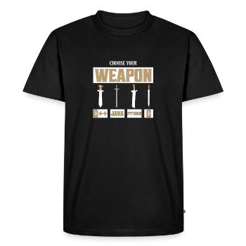 Choisissez votre arme C++, Java, Python, programmeur C - T-shirt Premium bio Homme - noir - Devant - Nico (187cm)