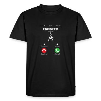 L’ingénieur appelle l’ingénierie drôle de mécanique - T-shirt Premium bio Homme - noir - Devant - Nico (187cm)