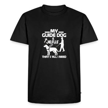 Mon chien-guide et Jésus C’est tout ce dont j’ai besoin Cécité - T-shirt Premium bio Homme - noir - Devant - Nico (187cm)