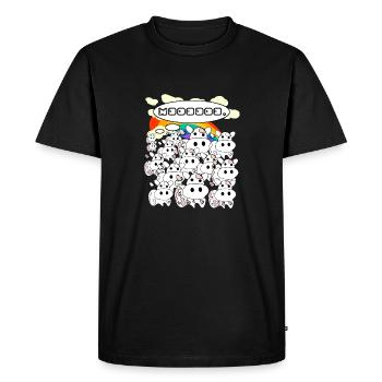 Fraises - Vaches - T-shirt Premium bio Homme - noir - Devant - Nico (187cm)