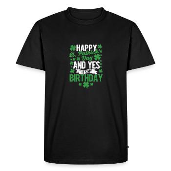 Bonne Saint-Patrick C’est ma naissance - T-shirt Premium bio Homme - noir - Devant - Nico (187cm)