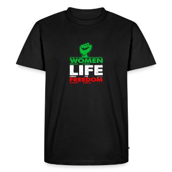 Liberté de vie des femmes - Liberté pour toutes les femmes - T-shirt Premium bio Homme - noir - Devant - Nico (187cm)