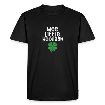 Little Hooligan Funny Clover Happy - Men's Premium Organic T-Shirt - black - Front - Nico (187cm)