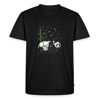 Panda géométrique sous la neige - T-shirt Premium bio Homme - noir - Devant - Nico (187cm)