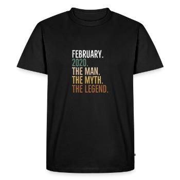 Février 2020 L’homme Le mythe La légende - T-shirt Premium bio Homme - noir - Devant - Nico (187cm)