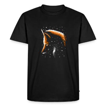Fox under the snow - Men's Premium Organic T-Shirt - black - Front - Nico (187cm)