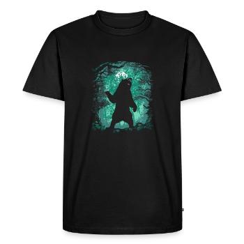 Angry bear in the forest - Men's Premium Organic T-Shirt - black - Front - Nico (187cm)