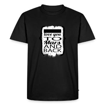 Cadeaux d’astronomie Croire astrophysique Citation heureuse - T-shirt Premium bio Homme - noir - Devant - Nico (187cm)