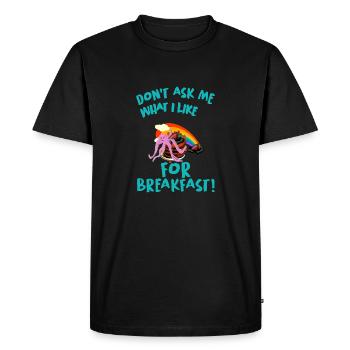 Funny Morning Saying - Good Morning - Men's Premium Organic T-Shirt - black - Front - Nico (187cm)