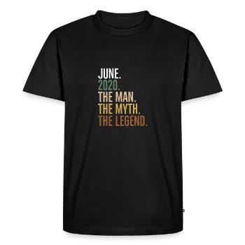 Juin 2020 L’homme Le mythe La légende - T-shirt Premium bio Homme - noir - Devant - Nico (187cm)