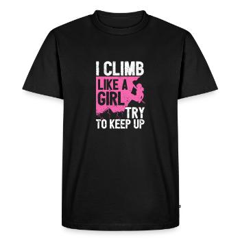 Grimpeur grimpant comme une fille Femmes - T-shirt Premium bio Homme - noir - Devant - Nico (187cm)