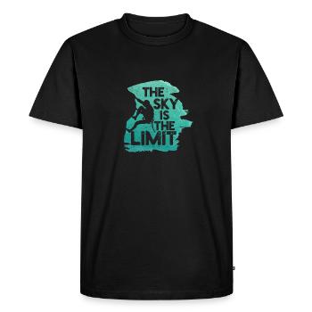 Le ciel est la limite - grimpeur ou rocher - T-shirt Premium bio Homme - noir - Devant - Nico (187cm)