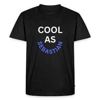 Cool as Sebastian Name - Men's Premium Organic T-Shirt - black - Front - Nico (187cm)