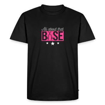 Funny Cheerleading All About That Base Cheer - Men's Premium Organic T-Shirt - black - Front - Nico (187cm)