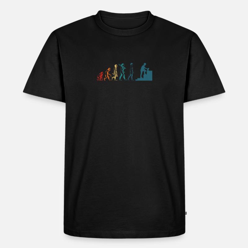Betonfertiger Evolution Lustiger Betonarbeiter - Männer Premium Bio T-Shirt - Schwarz