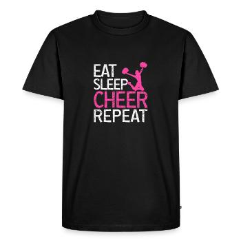 Eat Sleep Cheer Repeat - Cheerleader Cheerleading - Men's Premium Organic T-Shirt - black - Front - Nico (187cm)