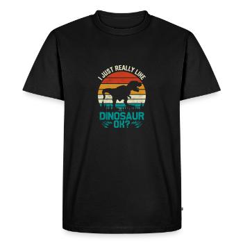 I like dinosaurs. - Men's Premium Organic T-Shirt - black - Front - Nico (187cm)