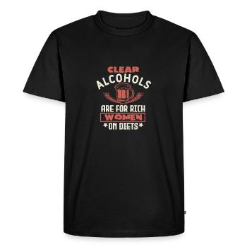 LES ALCOOLS CLAIRS SONT POUR LES FEMMES RICHES AU RÉGIME - T-shirt Premium bio Homme - noir - Devant - Nico (187cm)