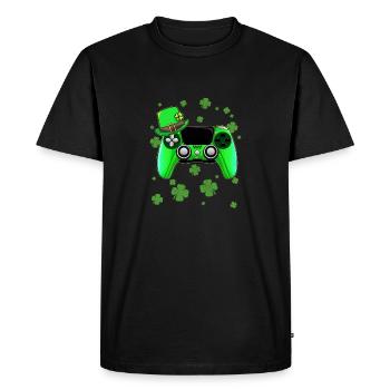 Game Console St Patricks Day Gamer - Men's Premium Organic T-Shirt - black - Front - Nico (187cm)