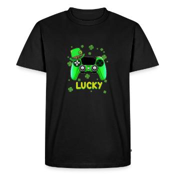 Lucky St Patrick’s Day Green Controller Gamer - T-shirt Premium bio Homme - noir - Devant - Nico (187cm)