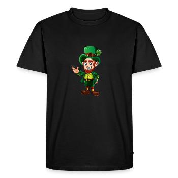 Cute Leprechaun pour la Saint-Patrick drôle - T-shirt Premium bio Homme - noir - Devant - Nico (187cm)